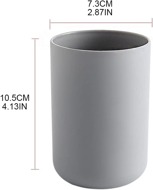 Minimalist Gray Toothbrush Cup Matte Rinse Cup Multi-Purpose Bathroom Organizer