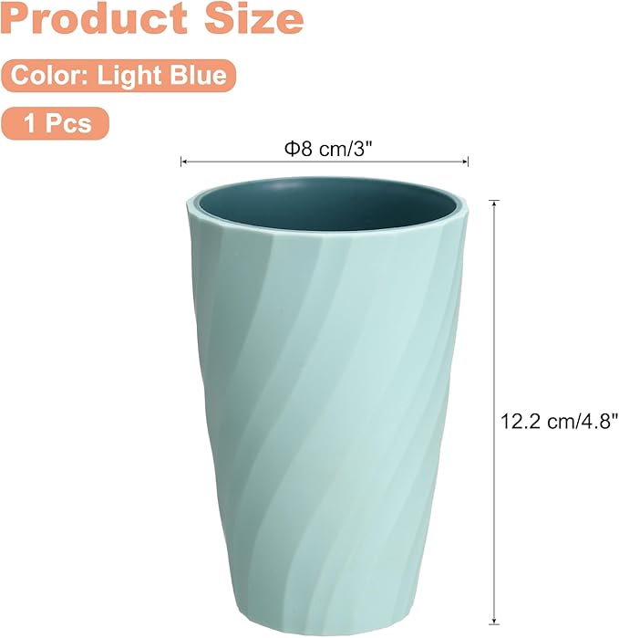 Minimalist Spiral Texture Lightweight Toothbrush Cup Light Blue Multi-Purpose Rinse Cup