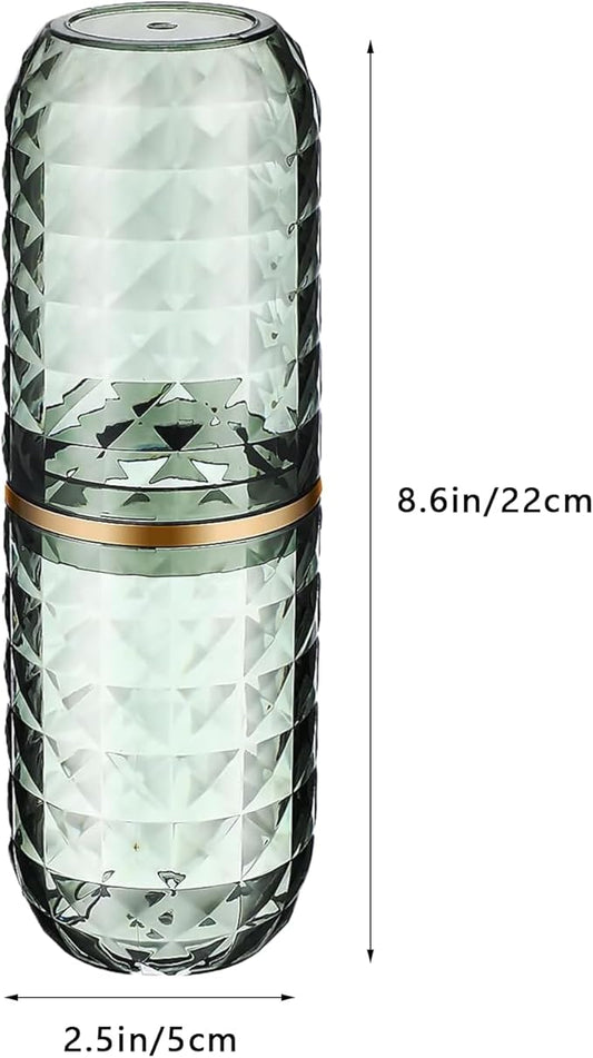 Diamond Texture Travel Toothbrush Cup Elegant Split Rinse Cup Multi-Purpose Bathroom Storage