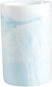 Minimalist Blue and White Gradient Ceramic Toothbrush Cup Rinse Cup Bathroom Organizer