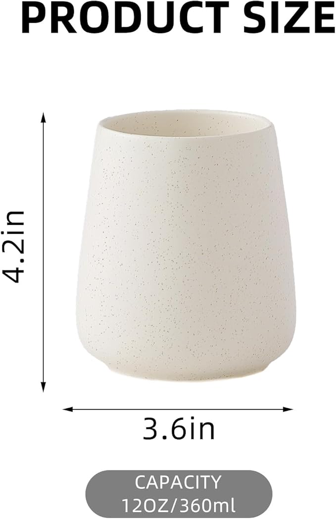 Minimalist Matte Beige Toothbrush Cup Rinse Cup Bathroom Organizer