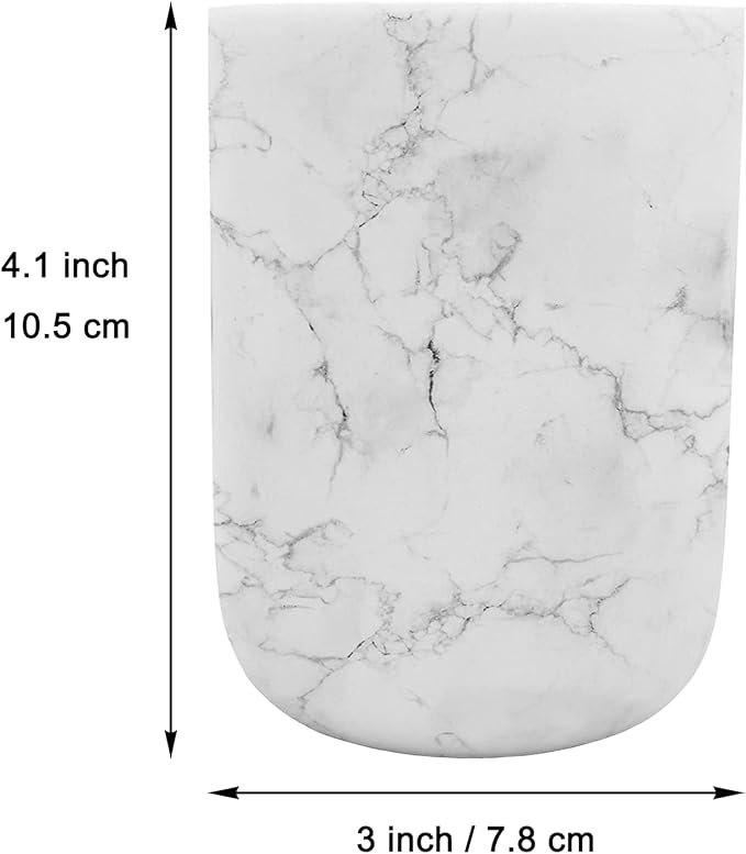 Minimalist Marble-Pattern Toothbrush Cup Rinse Cup Bathroom Organizer