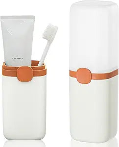 Portable Split Toothbrush Cup Travel Double-Layer Rinse Cup Multi-Purpose Storage Organizer