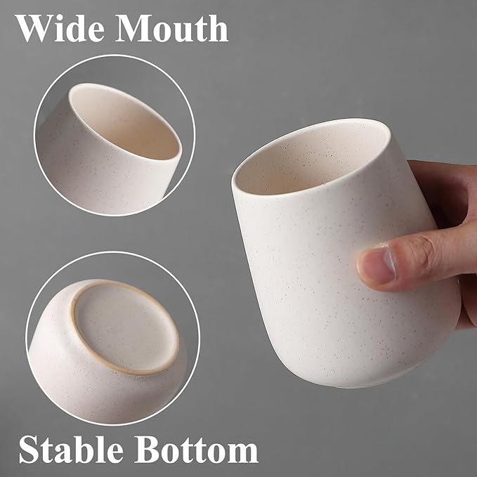 Minimalist Matte Beige Toothbrush Cup Rinse Cup Bathroom Organizer
