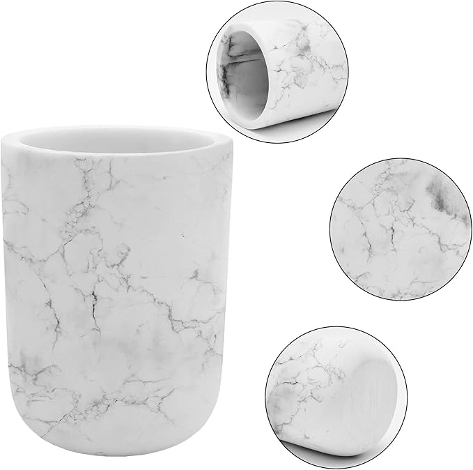 Minimalist Marble-Pattern Toothbrush Cup Rinse Cup Bathroom Organizer
